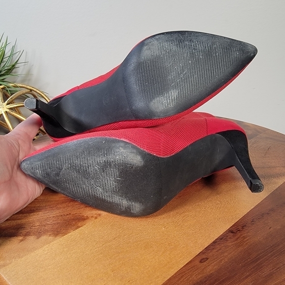 MIA Red sock Knit Stiletto ankle Boots Booties Heels Size 7.5 - Picture 11 of 17